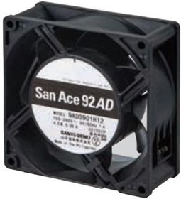 9AD0901H121, EC Fans ACDC Axial Fan, 92x92x38mm, 100VAC-240VAC, Ribless, Low Power/Long Life, Ribless