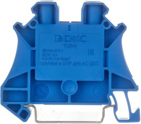 TUR-6-BU, Клемма проходная , винтовой зажим, 2 точки подключения, 6 кв.мм, синяя TUR-6-BU, Клемма проходная , винтовой зажим, 2 точки подключения, 6 кв.мм, синяя