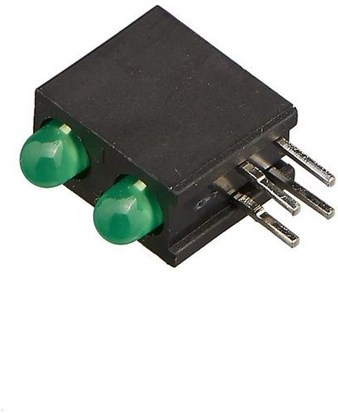 L-934DB/2GD, LED; in housing; green; 3mm; No.of diodes: 2; 20mA; 60°; 2.2?2.5V L-934DB/2GD, LED; in housing; green; 3mm; No.of diodes: 2; 20mA; 60°; 2.2?2.5V