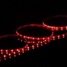 Светодиодная гибкая лента с фигурной платой MAKSILED 1м, 12В, 7Вт/м, 60д/м, IP20, 550Лм/м, красный, 9мм, ML-R60-2835-R-S-Z