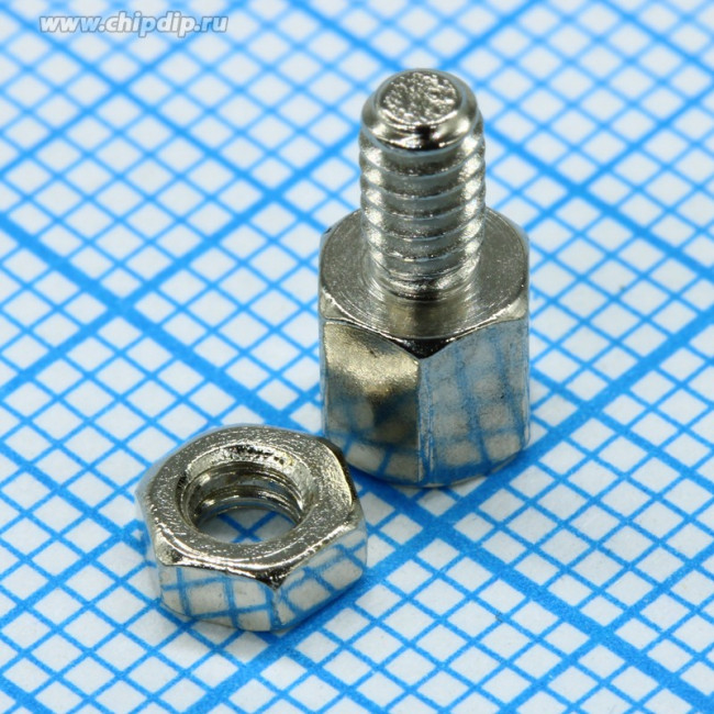 SCR-15 (СА-0240), комплект 1+1, Винт шестигранный с внутренней резьбой, L=5мм, крепеж D-SUB