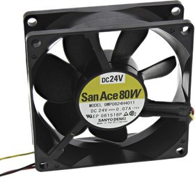 9WP0824H4011, DC Fans DC Axial Fan, 80x80x25mm, 24VDC, 36.4CFM, Splash Proof, Ribless, Tach, IP68 9WP0824H4011, DC Fans DC Axial Fan, 80x80x25mm, 24VDC, 36.4CFM, Splash Proof, Ribless, Tach, IP68