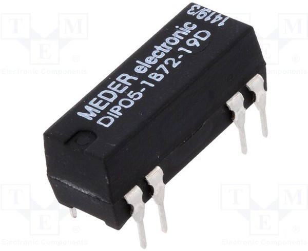 DIP05-1B72-19D, Реле: герконовое, SPST-NC, Uобмотки: 5ВDC, 1А, макс.200ВDC, 50мВт