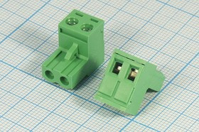 Клеммник наборный, 2 контакта, шаг 5,08мм, на кабель угловой, 2EDGK5,08-02P-14; №2446 клеммн наборный \\2P5,08\каб угл\\2EDGK5,08-02P-14