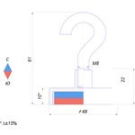 Крючок на неодимовом магните Forceberg Е48 (М8)