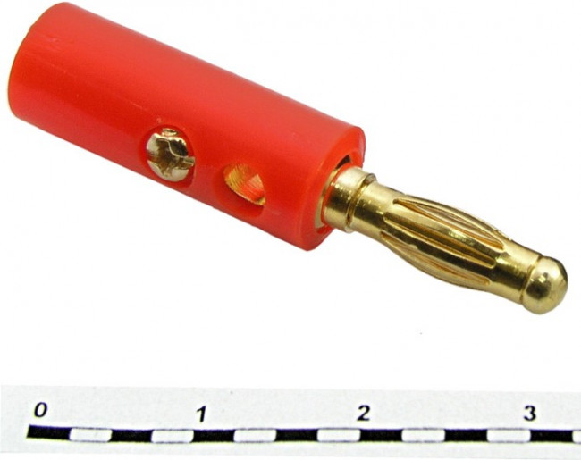 10-0015 GOLD RED, Штекер красный (зол.)