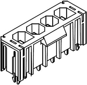 46007-1304, Headers & Wire Housings Sabre 4Ckt RA V0 Hdr r w/oLk LgTail 1950 46007-1304, Headers & Wire Housings Sabre 4Ckt RA V0 Hdr r w/oLk LgTail 1950