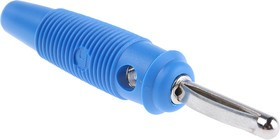 930058102, Blue Male Banana Plug, 4 mm Connector, Screw Termination, 16A, 60V dc, Nickel Plating 930058102, Blue Male Banana Plug, 4 mm Connector, Screw Termination, 16A, 60V dc, Nickel Plating
