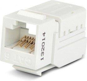 Вставка Hyperline, Keystone Jack RJ-45(8P8C), категория 6, 110 IDC, заделка с помощью NE-TOOL, белая