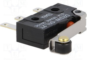 D2SW-01L2T, Микропереключатель SNAP ACTION, с рычагом (с роликом), SPDT