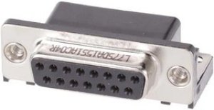 L77SDA15S1ACO4R, D-Sub Standard Connectors Dsub, Stamped Signal 3A, Right Angle PCB Thru Hole, FP=10.40mm (.409in), Row Pitch 2.54mm, 15 Soc