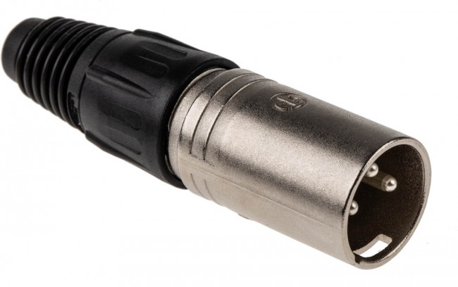 NC3MX Вилка; XLR; "папа"; PIN: 3; прямой; на провод; пайка; 16А; 3,5 8мм