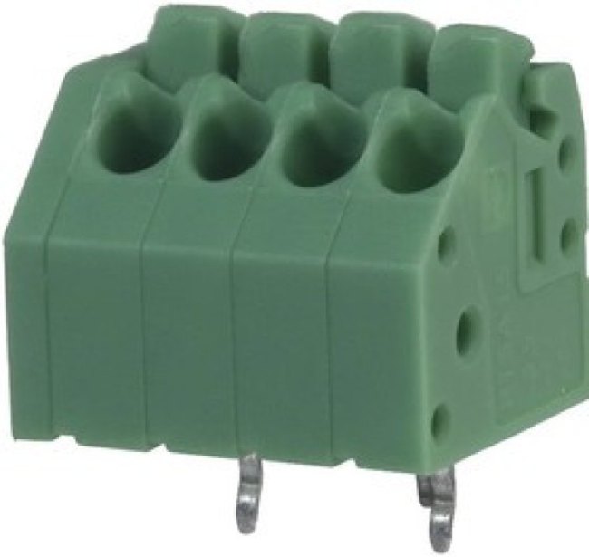 PCB terminal, 4 pole, pitch 3.5 mm, AWG 24-16, 8 A, spring-clamp connection, green, 1985218 PCB terminal, 4 pole, pitch 3.5 mm, AWG 24-16, 8 A, spring-clamp connection, green, 1985218