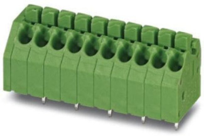 PCB terminal, 4 pole, pitch 3.5 mm, AWG 24-16, 8 A, spring-clamp connection, green, 1985218 PCB terminal, 4 pole, pitch 3.5 mm, AWG 24-16, 8 A, spring-clamp connection, green, 1985218