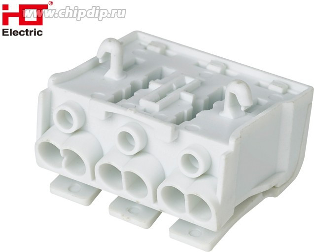 081-32-024, Клемма пружинная соединительная КСПн3-L+N+PE, 16A, с монтажной ножкой HLT 081-32-024, Клемма пружинная соединительная КСПн3-L+N+PE, 16A, с монтажной ножкой HLT