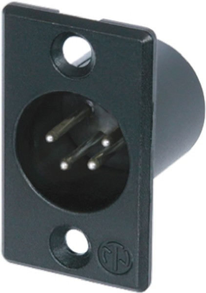 NC4MP-BAG, XLR Connectors 4P M RECEPT P SERIES SODER CUPS BLK/SIL