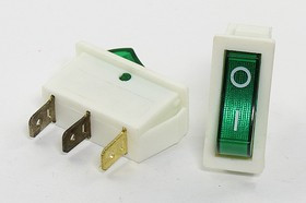 Переключатель клавишный, контакты 3T, 15А, ON-OFF, подсветка белая/ILкрасная, IRS101-5C