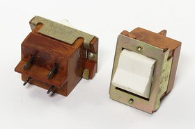 Переключатель клавишный, контакты 4C, 0.5А/4, ON-OFF, подсветка белая, ПТ-30 В