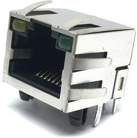 E5908-4V0S54-L, Modular Connectors / Ethernet Connectors CONN RJ45 2X1 8P8C 30u Au THT