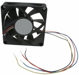 AFC0712DD-TP10, DC Fans Fan, 70x20mm, 12VDC, 46.86CFM, 4.2W, 0.35A, 44.3dBA, Ball, 4-Leads, Tach/PWM