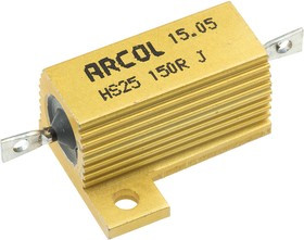 HS25 150R J, 150 25W Wire Wound Chassis Mount Resistor HS25 150R J ±5%