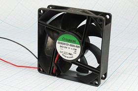 Вентилятор 80x80x25, напряжение 12В, мощность 1,7Вт, выводы 2L, подшипник скольжения, EE80251S1-A99