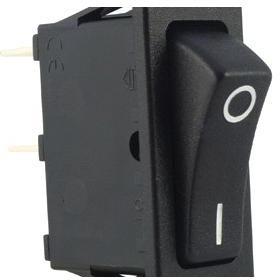 MP004412, Клавишный переключатель, 0 I Mark, SPST, Без Подсветки, Панель, Черный