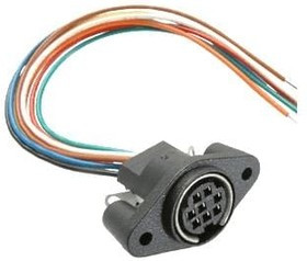 MD-50PL100, Circular DIN Connectors mini-DIN, 5P jack, vertical, panel mount, 100 mm wire leads MD-50PL100, Circular DIN Connectors mini-DIN, 5P jack, vertical, panel mount, 100 mm wire leads