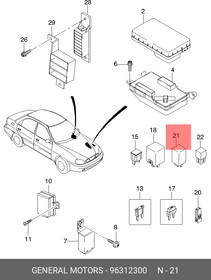 96312300, Реле стеклоочистителя DAEWOO Matiz CHEVROLET Lanos,Spark OE