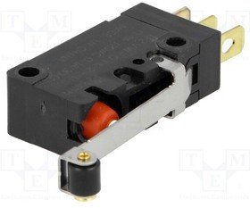 D2VW-01L2-1, Микропереключатель SNAP ACTION; с рычагом (с роликом); SPDT