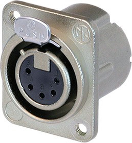 RSNC5FD-LX-M3, Chassis Mount XLR Connector, Female,  50 V, 5 Way, Silver over Nickel Plating