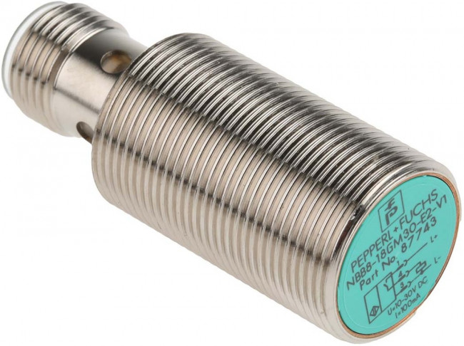 NBB8-18GM30-E2-V1, Inductive Barrel-Style Proximity Sensor, M18 x 1, 8 mm Detection, PNP Output, 5 36 V dc, IP68 NBB8-18GM30-E2-V1, Inductive Barrel-Style Proximity Sensor, M18 x 1, 8 mm Detection, PNP Output, 5 36 V dc, IP68