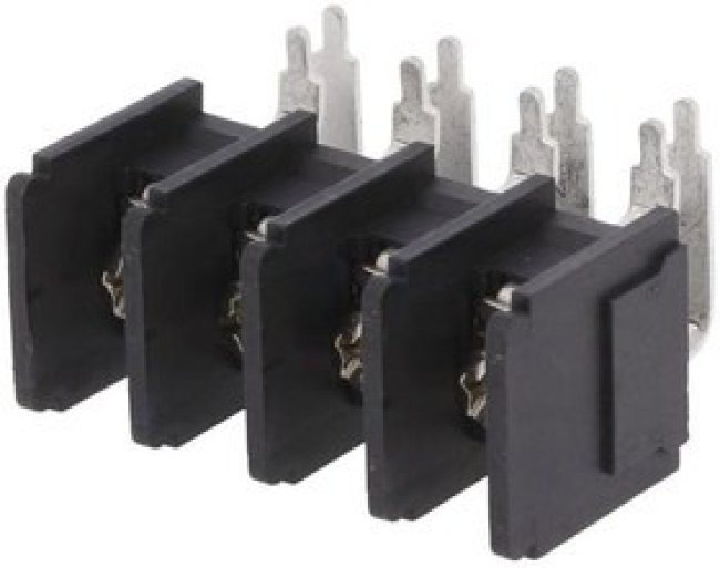 DG66RT-04P-13-00A(H), Зажимная рейка для печатных плат, угловой 90°, 11мм, на PCB DG66RT-04P-13-00A(H), Зажимная рейка для печатных плат, угловой 90°, 11мм, на PCB