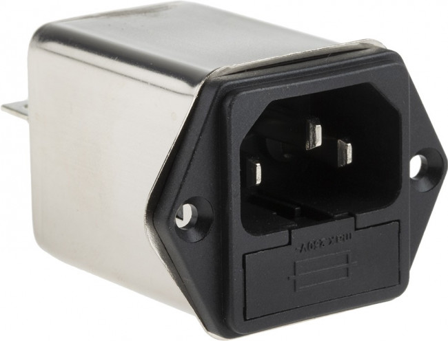 FN261-4-06, Разъем: питания AC; гнездо; "папа"; 4А; 250ВAC; на панель,винтами