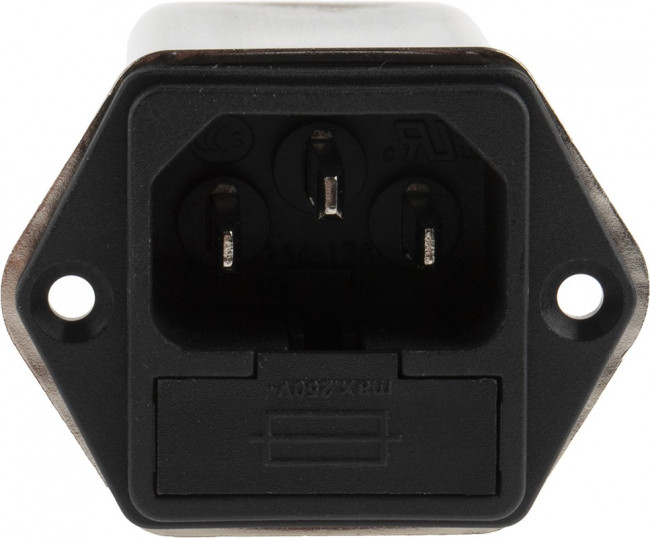 FN261-4-06, Разъем: питания AC; гнездо; "папа"; 4А; 250ВAC; на панель,винтами