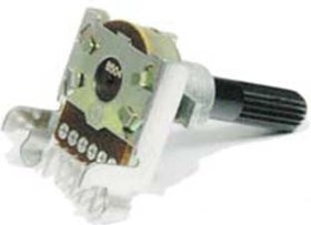 Резистор переменный, поворотный 20кОм, линейность B, ширина 16мм, вал и размеры Y6x25, F-164K-1