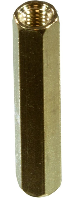 PCHSS-25, (KLS8-DBK-M3-E5.0-L25), Стойка латунная для печатной платы, шестигранная, М3, 25мм, отверстие-отверстие PCHSS-25, (KLS8-DBK-M3-E5.0-L25), Стойка латунная для печатной платы, шестигранная, М3, 25мм, отверстие-отверстие