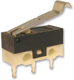 DM1-02P-30-3, Microswitch, Snap Action, Lever, SPDT, Solder, 1 A, 5 VDC