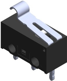 MP005564, Микропереключатель, Миниатюрный, Изогнутый Рычаг, SPDT, Контакт PC, 3 А