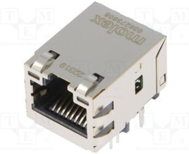 MX-93627-3608, Гнездо; RJ45; MXMag; PIN: 8; экранированный,с LED; позолота