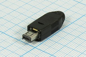 Разъем mini USB A4SP вилка, тип A, контакты 4C, монтаж на кабель, miniUSB A4SP