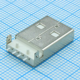 1734028-1, (USB TYPE A разъем smd), USB-коннектор угловой SMT