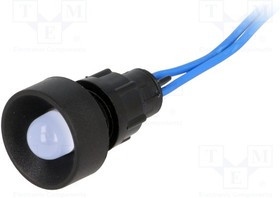 LB-D10-230AC, Индикат.лампа: LED, вогнутый, 230ВAC, Отв: d13мм, IP40, пластик