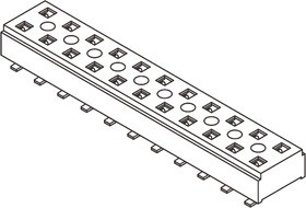 CLT-110-02-L-D, CLT Series Straight Surface Mount PCB Socket, 20-Contact, 2-Row, 2mm Pitch, Solder Termination