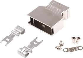 10320-A200-00, 103 Series Die Cast Aluminium D Sub Backshell, 20 Way, Strain Relief 10320-A200-00, 103 Series Die Cast Aluminium D Sub Backshell, 20 Way, Strain Relief
