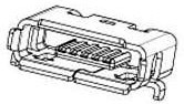 47590-1001, USB Connectors uUSB AB Rec TopMt Flange TH Gray 0.60