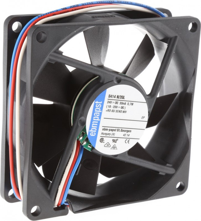 8414N/2GL, 8400 N Series Axial Fan, 24 V dc, DC Operation, 33m³/h, 700mW, 80 x 80 x 25mm