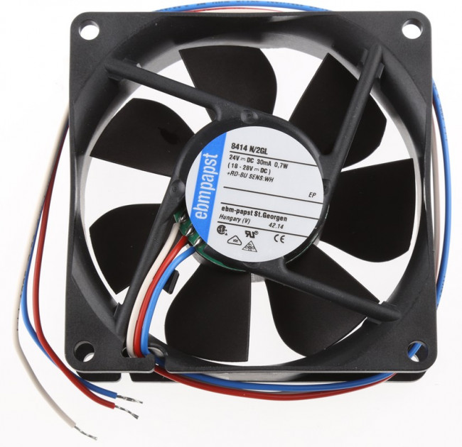 8414N/2GL, 8400 N Series Axial Fan, 24 V dc, DC Operation, 33m³/h, 700mW, 80 x 80 x 25mm