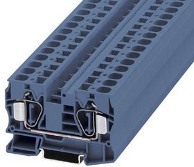 3036152, ST 16 BU Series Blue Feed Through Terminal Block, 1.5 25mm², Single-Level, Spring Clamp