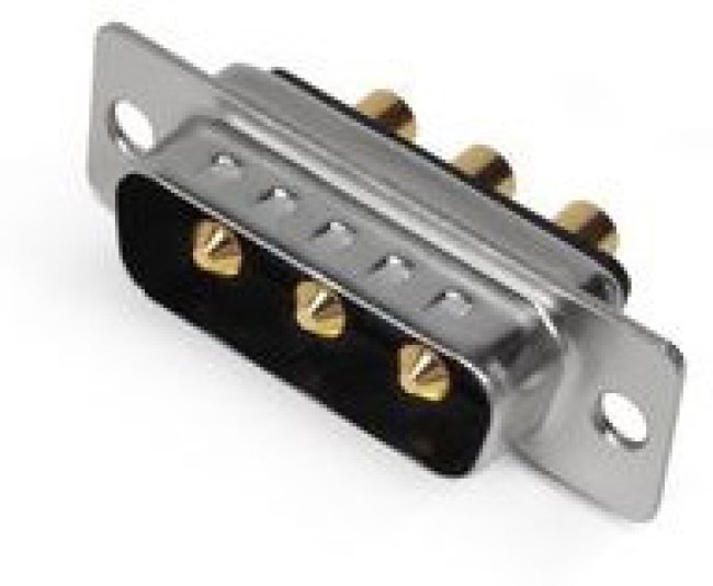 MHCDD3W3P4, D-Sub Connector, Straight, Plug, 3W3, Signal Contacts - 0, Special Contacts - 3
